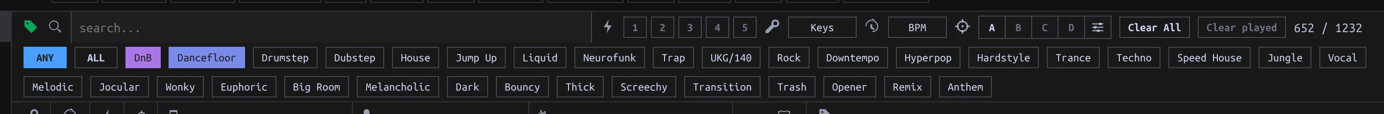 Two selected Tags with ANY in the filter bar